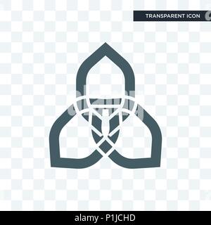 Icône vecteur triquetra isolé sur fond transparent, concept logo triquetra Illustration de Vecteur