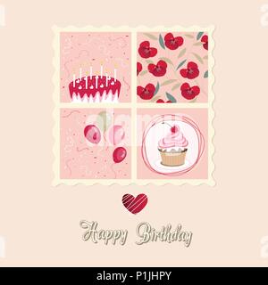 Carte d’anniversaire Illustration de Vecteur