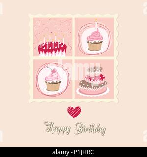 Carte d’anniversaire Illustration de Vecteur