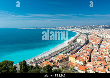 Vue panoramique sur la ville de Nice sur la côte d'Azur Banque D'Images