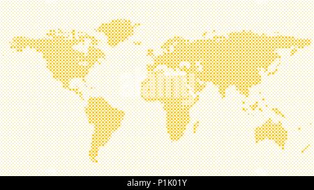 Schéma des points de trame world map background Illustration de Vecteur