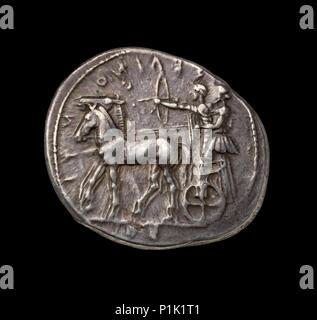 Pièce d'argent de la Grèce antique, 450 BC. Dimension : diamètre : 31 mmweight : 17.27 gdie-axe : 8 heures Banque D'Images