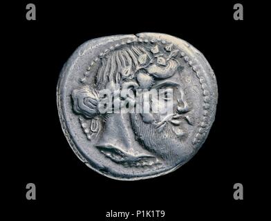Pièce d'argent de la Grèce antique, 460 av. Dimension : diamètre : 29 mmweight : 17,22 gdie-axe : 9 heures Banque D'Images