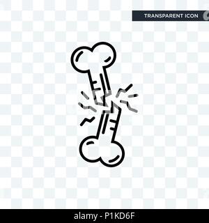 Os cassé icône vecteur isolé sur fond transparent, fracture concept logo Illustration de Vecteur