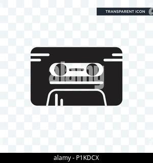 Icône vecteur cassette isolé sur fond transparent, concept logo Cassette Illustration de Vecteur