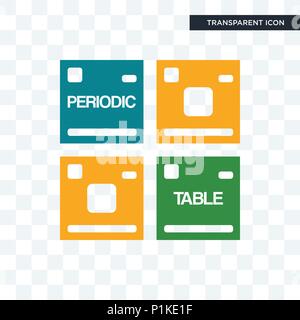 Tableau périodique icône vecteur isolé sur fond transparent, table périodique concept logo Illustration de Vecteur