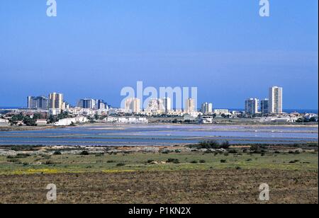 La Manga del Mar Menor, mer et urbanisations. Banque D'Images