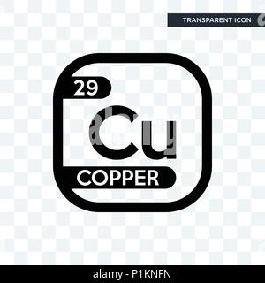 Icône vecteur cuivre isolé sur fond transparent, le cuivre concept logo Illustration de Vecteur