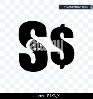 Dollar de Singapour l'icône vecteur isolé sur fond transparent, dollar de Singapour concept logo Illustration de Vecteur