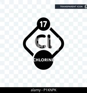 Icône vecteur chlore isolé sur fond transparent, le chlore concept logo Illustration de Vecteur