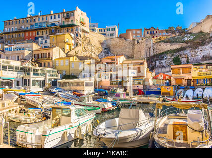 Marseille, France, 2018 mars, baie de Vallon des Auffres dans le 7ème arrondissement de la Méditerranée Banque D'Images