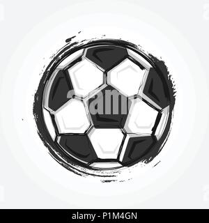 Grunge style foot sur gray gradient background . Modèle plat . Vector international pour le tournoi de championnat mondial cup 2018 . Illustration de Vecteur