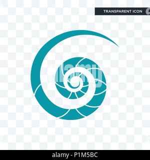 Nautilus shell icône vecteur isolé sur fond transparent, coquille de nautile concept logo Illustration de Vecteur