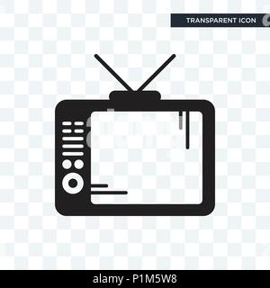 Icône vecteur télévision isolé sur fond transparent, logo concept de télévision Illustration de Vecteur