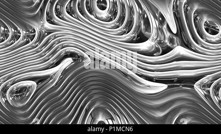 Courbes abstraites - Metal formes courbes paramétriques seamless background 4k - 3D Rendering Banque D'Images