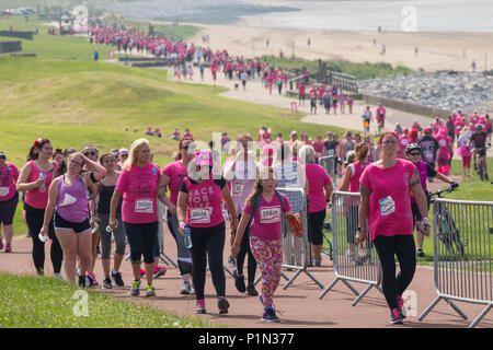 Venus en Cancer Research UK's Race for Life événement de collecte de fonds à Llanelli marcher et courir dans l'événement commandité pour récolter des fonds pour l'organisme de bienfaisance Banque D'Images