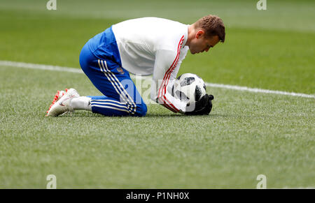Moscou, Russie. 13 juin 2018. Igor Akinfeev Gardien de la Russie au cours de la formation officielle avant le match d'ouverture de la Coupe du Monde de la FIFA 2018 entre la Russie et l'Arabie saoudite, qui a eu lieu au stade Lujniki à Moscou, Russie. (Photo : Rodolfo Buhrer/La/Fotoarena Imagem) Crédit : Foto Arena LTDA/Alamy Live News Banque D'Images