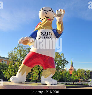 Moscou, Russie - le 08 mai : Zabivaka, symbole et la mascotte de la Coupe du Monde de la FIFA 2018 en Russie à Moscou le 8 mai 2018. Banque D'Images