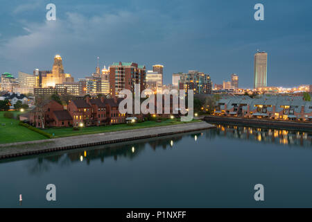 Aerial Skyline de Buffalo New York Banque D'Images