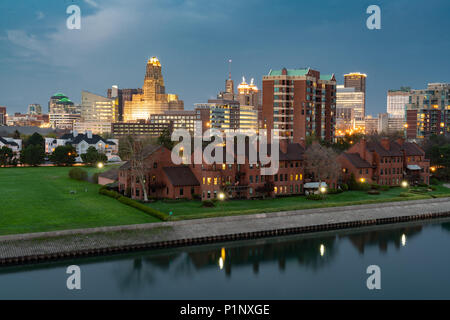 Aerial Skyline de Buffalo New York Banque D'Images