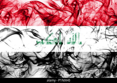 L'Iraq drapeau de fumée Banque D'Images