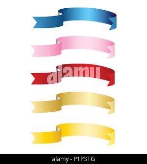 Rubans, ensemble de bannières Illustration de Vecteur