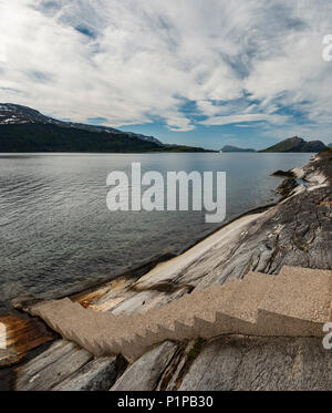 Hellaga Helgelandskysten, aire de repos, la Norvège. Banque D'Images