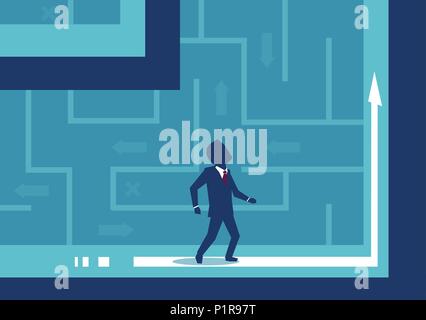 Photo Vector of businessman confondue avec l'orientation d'être perdu. Illustration de Vecteur