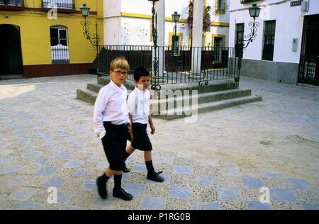 Barrio de / quartier de Santa Cruz ; des spécialistes de la Plaza de las Tres Cruces / 'carré'. Banque D'Images