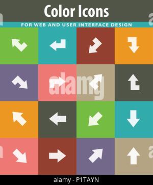 Flèches vector icons pour la conception d'interface utilisateur Illustration de Vecteur