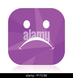 Icône vecteur télévision pleurer. Bouton web violet triste. Internet Emoticon square signe. Design moderne Vote symbole dans spe 10. Illustration de Vecteur
