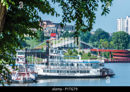 Bateaux à aubes sur le fleuve Mississippi à Memphis, Tennessee. (USA) Banque D'Images