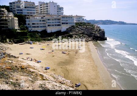 Espagne - Catalogne - Tarragonès (district) - Tarragone. Salou ; playa / platja dels Llenguadets. Banque D'Images