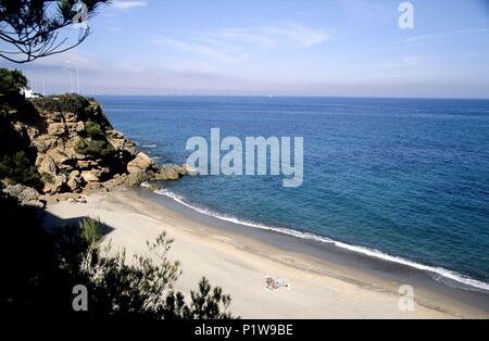 Espagne - Catalogne - Baix Camp (district) - Tarragone. Miami Playa / Mont-Roig del Camp / Montroig ; playa / platja cala Misteri. Banque D'Images