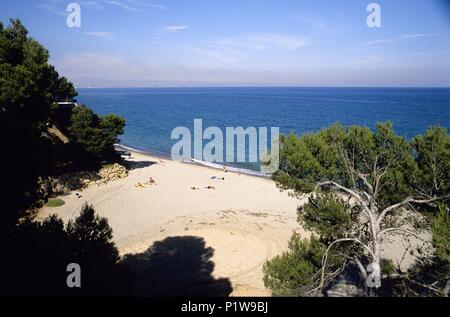 Espagne - Catalogne - Baix Camp (district) - Tarragone. Miami Playa / Mont-Roig del Camp / Montroig ; playa / platja cala dels Vienesos. Banque D'Images