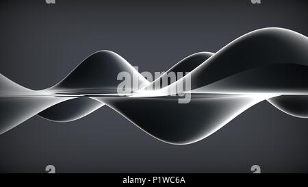 Résumé fond élégant noir. Fond ondulé. 3D illustration Banque D'Images