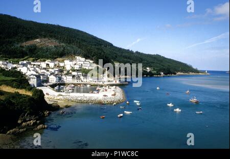 Porto do Barqueiro, village, port et 'ría' ; Rias Altas (région). Banque D'Images