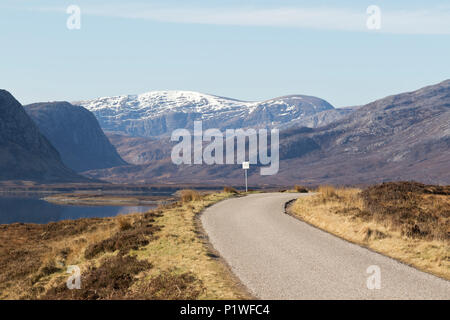 Côte nord 500 route le long de Loch Eriboll, Sutherland Banque D'Images