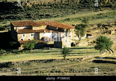 Cantavieja, ancienne longére (El Maestrazgo region). Banque D'Images