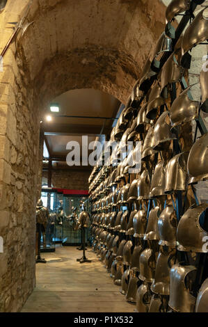 Collections du Royal Armouries y compris d'armes et exposées à l'intérieur historique La Tour blanche dans la Tour de Londres, Angleterre, RU Banque D'Images