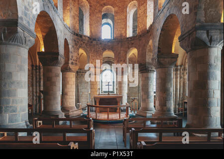 Chapelle de St Jean l'Évangéliste à l'intérieur du bâtiment de La Tour Blanche à la Tour de Londres, le palais royal et le château par la Tamise à Londres, Angleterre Banque D'Images