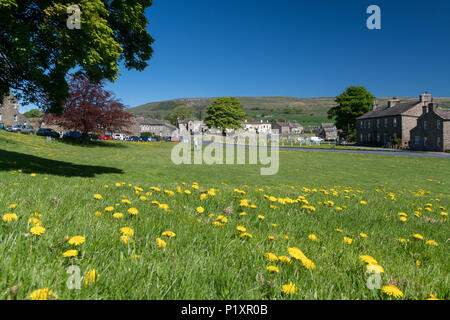 Village Green dans Bainbridge dans le Parc National des Yorkshire Dales, au printemps. Banque D'Images
