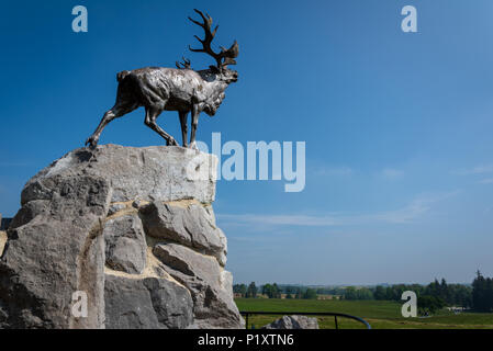 Le Caribou Memorial donnant sur le champ de bataille de la Somme à Terre-Neuve Memorial Park, Somme Banque D'Images