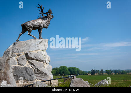 Le Caribou Memorial donnant sur le champ de bataille de la Somme à Terre-Neuve Memorial Park, Somme Banque D'Images