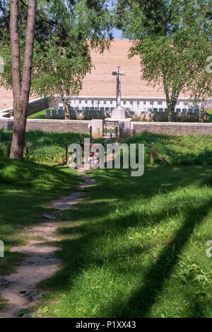 Sheffield Memorial Park avec vue vers le bas de la Hollow Cemetery, Somme, France Banque D'Images