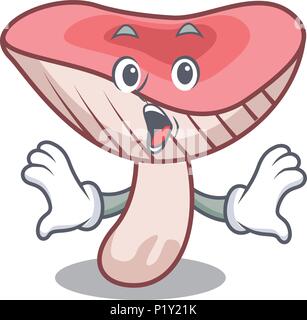 Surpris russule mushroom mascot cartoon Illustration de Vecteur