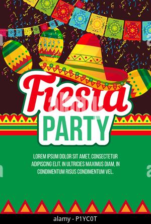 Vivid conception de l'affiche de l'événement fiesta Illustration de Vecteur