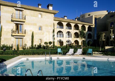 Ronda, l'hôtel Parador Nacional de Turismo (Hosels National) ; piscine. Banque D'Images