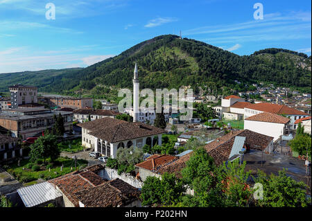 Berat, en Albanie, en vue de l'Koenigsmoschee Banque D'Images