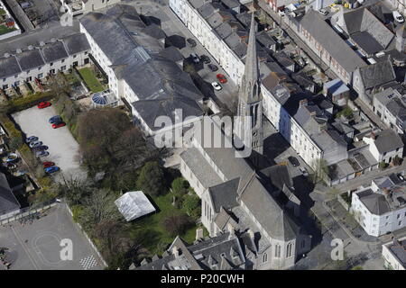 Une vue aérienne de la cathédrale de Plymouth, UK Banque D'Images